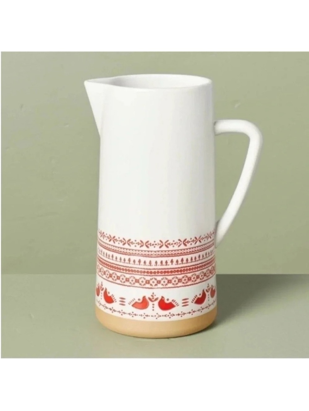 Hearth & Hand Magnolia Holiday Christmas Fair Isle Stoneware Beverage Pitcher